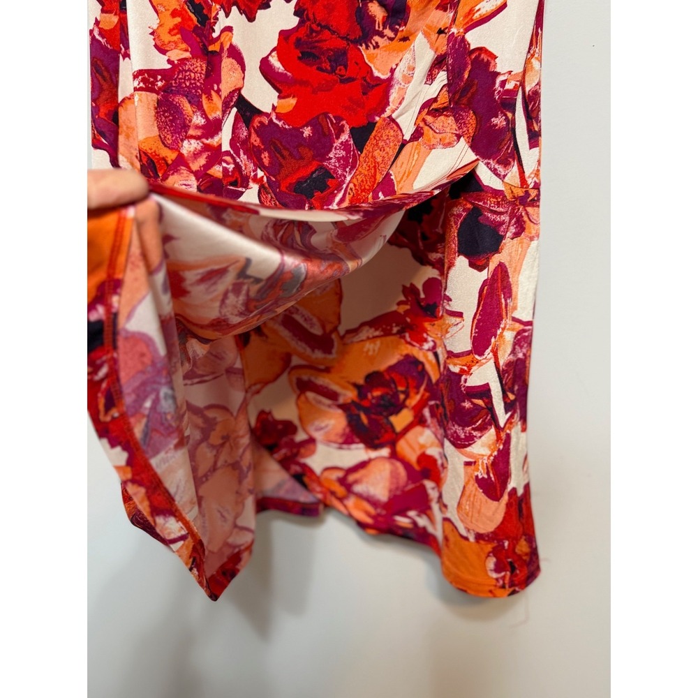 Dana Buchman Floral Ruched Sheath Dress Women Large Tropical Garden Party Chic - Picture 5 of 9